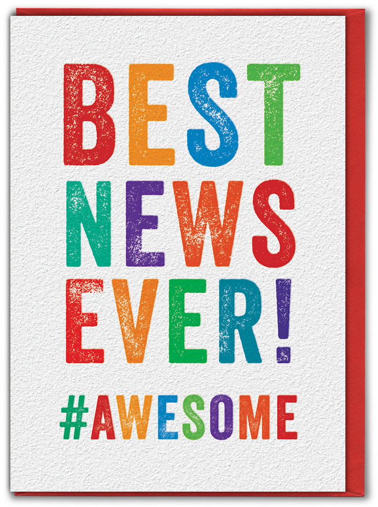 Funny Congratulations Card Best News Ever By Brainbox Candy