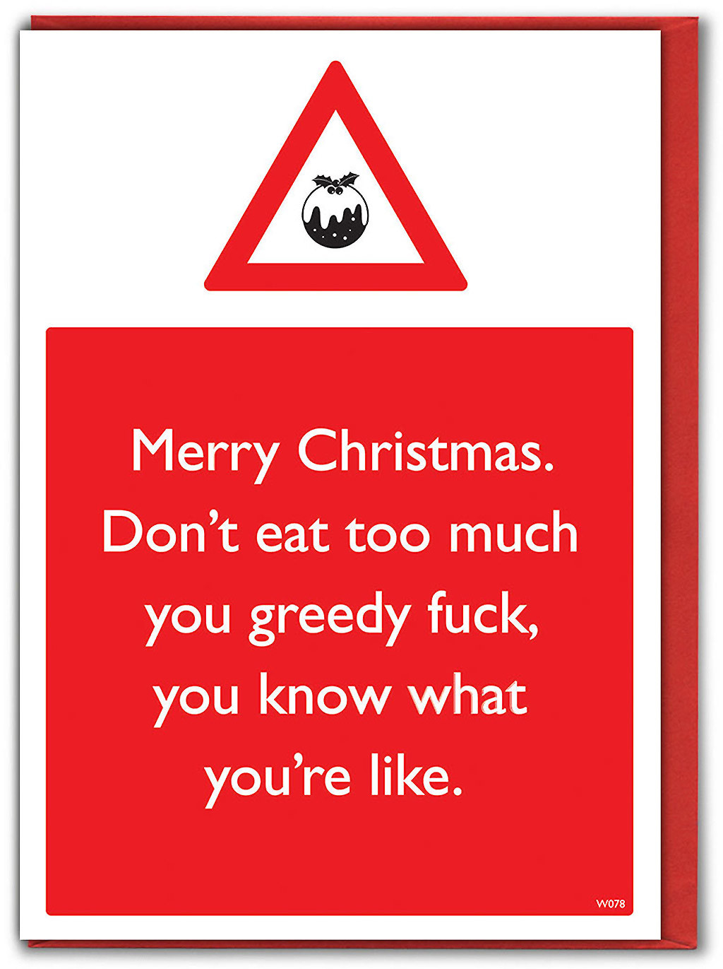 Rude Christmas Card Don't Eat Too Much By Brainbox Candy
