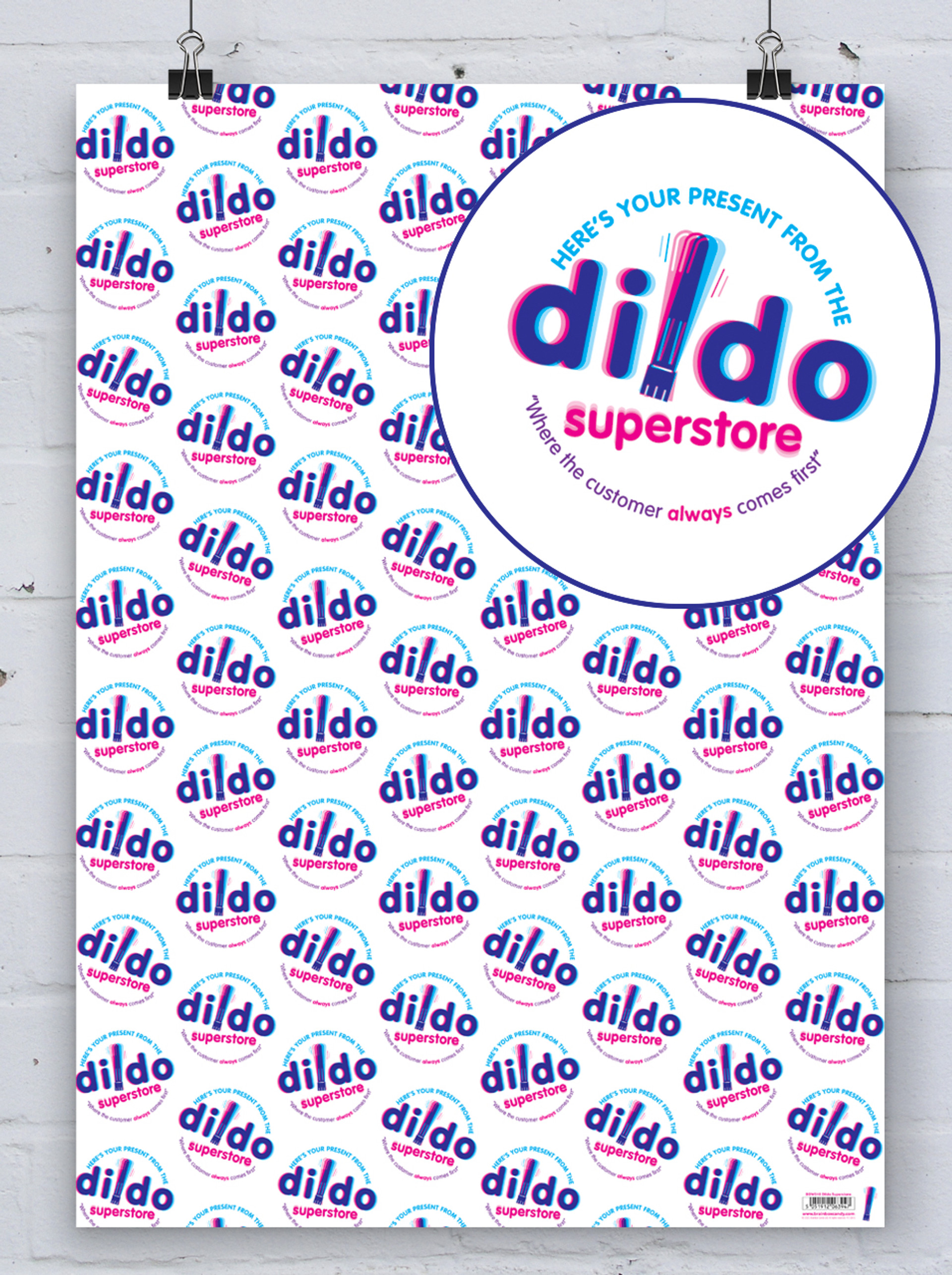 Rude T Wrap Dildo Superstore Wrapping Paper By Brainbox Candy 6710