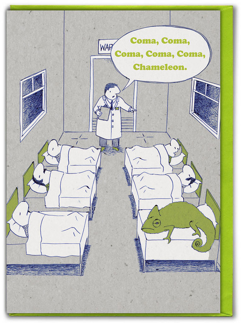 Funny Birthday Card Coma Chameleon