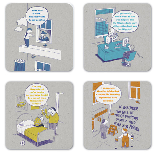 Funny Pack of 4 Pack Flip Flop Sandwich Coasters By Mike Stokoe