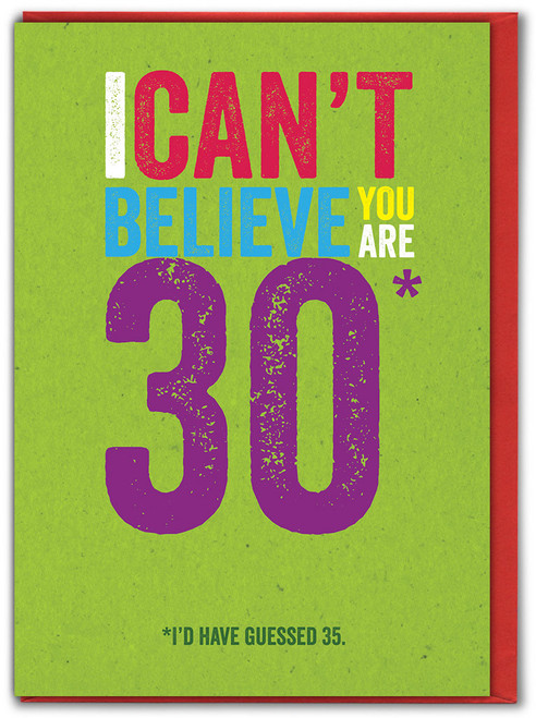 Funny 30th Birthday Card - Age 30 By Brainbox Candy