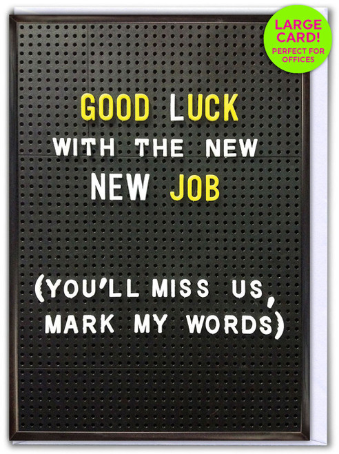Funny Leaving LARGE Card for Work/Office - You'll Miss Us