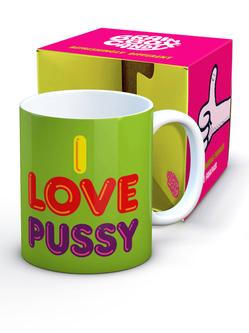 Rude Boxed Mug I Love Pussy By Brainbox Candy