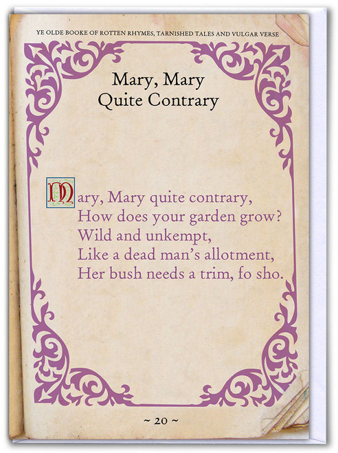 Rude Birthday Card Mary Mary Contrary