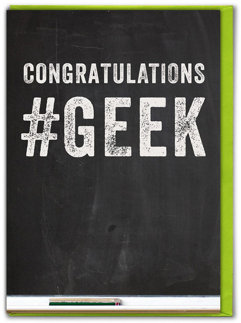 Funny Exams Congratulations Card - Geek