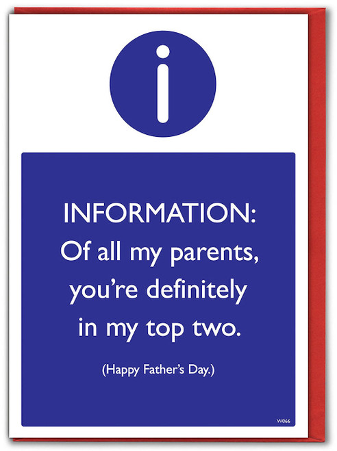 Funny Father's Day Card Top Two Parents (W066)