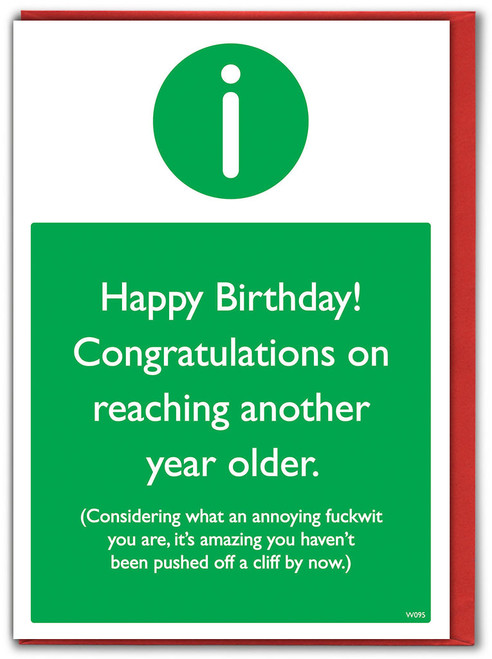 Rude Birthday Card Pushed Off Cliff