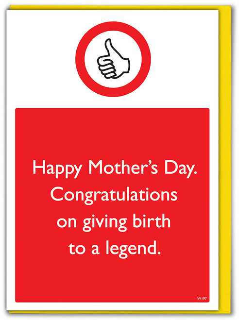 Funny Mother's Day Card Give Birth To A Legend By Brainbox Candy