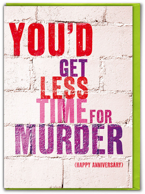 Funny Anniversary Card - Less Time For Murder