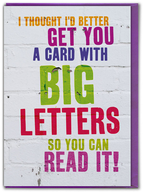 Funny Birthday Card Big Letters