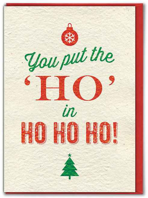 Rude Christmas Card - Ho In Ho Ho Ho By Brainbox Candy