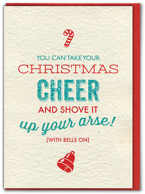 Rude Christmas Card - Cheer Up Grumpy T-Word By Brainbox Candy ...