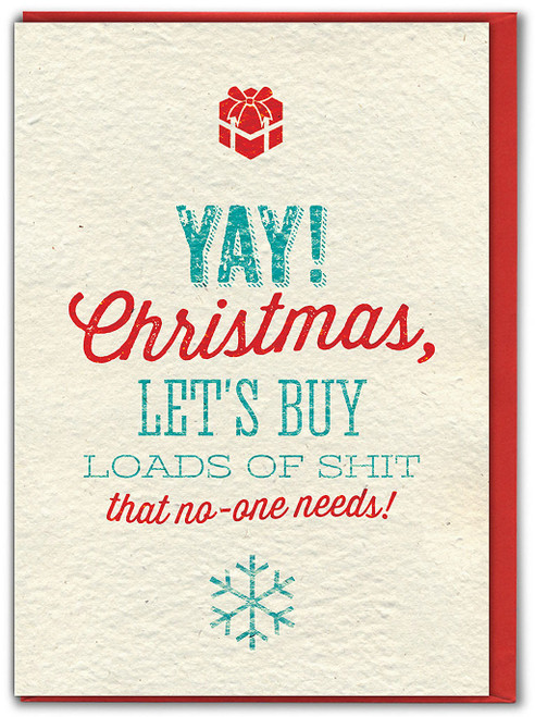 Rude Christmas Card - Yay! Poo No-one Needs By Brainbox Candy