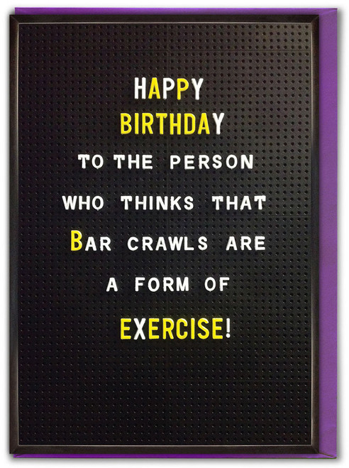 Funny Birthday Card Bar Crawls