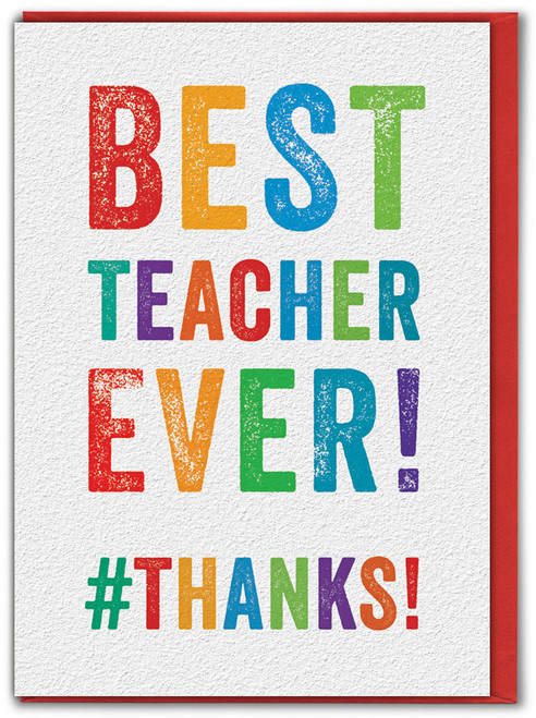 Thank You Teacher Card - Best Teacher Ever By Brainbox Candy