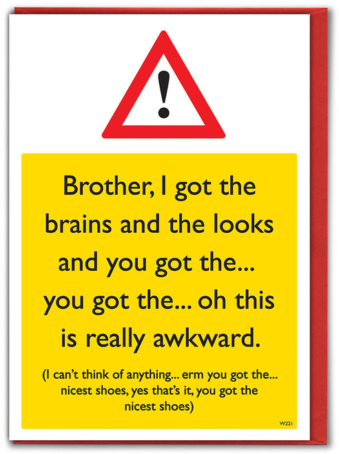 Funny Brother Birthday Card - Nicest Shoes