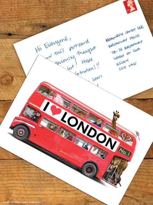 London Bus Postcard By Brainbox Candy