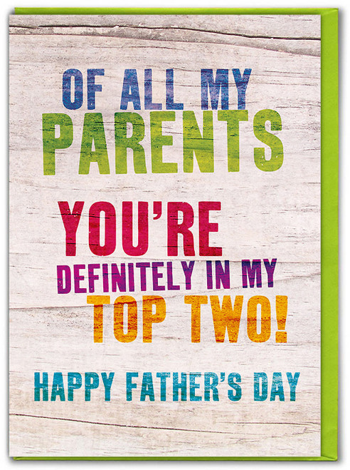 Funny Father's Day Card Top Two Parents By Brainbox Candy
