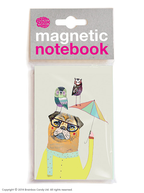 Funny Magnetic Notebook Dog & Birds