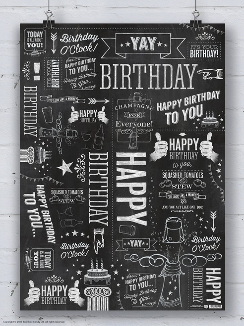 Funny Gift Wrap - Chalk Board Wrapping Paper