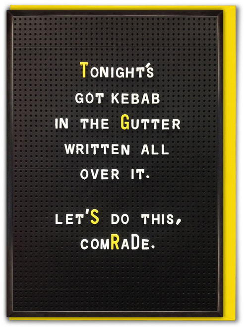 Funny Birthday Card Kebab In The Gutter