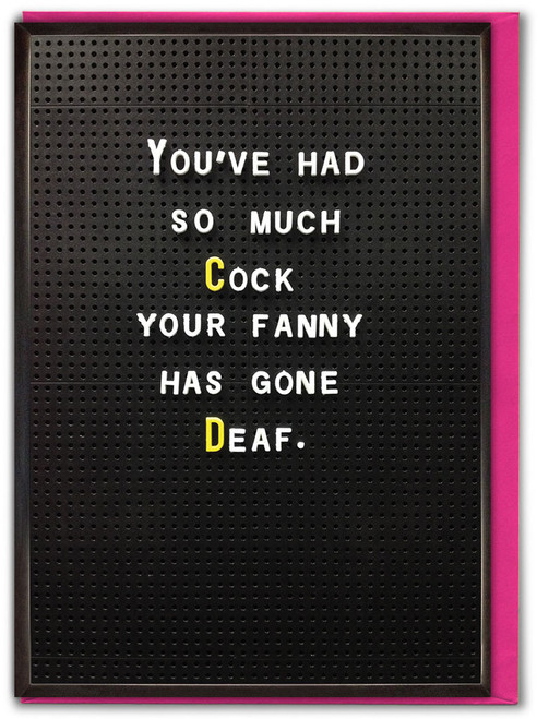 Rude Birthday Card Fanny Gone Deaf