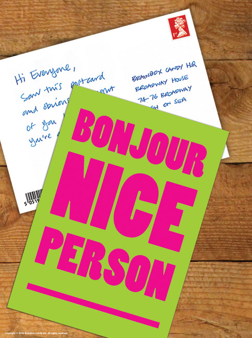 Funny Postcard Bonjour