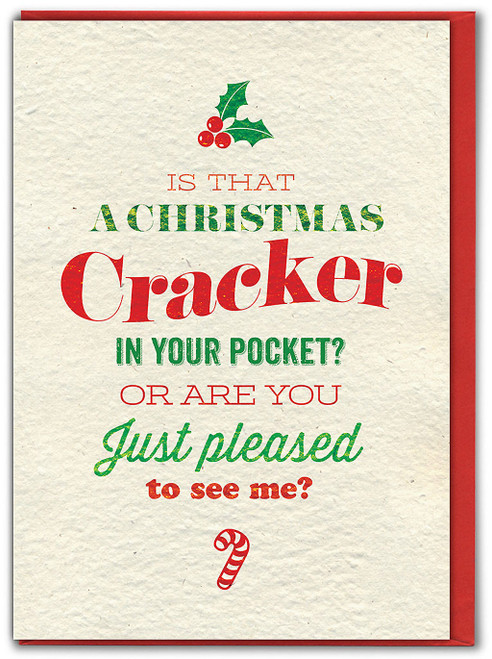 Funny Christmas Card - Cracker In Your Pocket