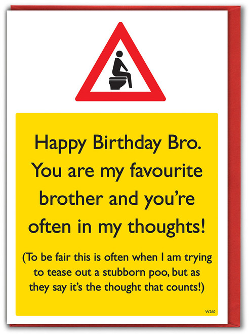 Funny Brother Birthday Card - Poo Thoughts