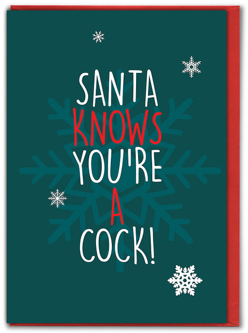Rude Christmas Card - Santa Knows