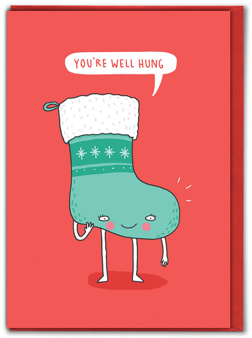 Funny Christmas Card - You're Well Hung By Charly Clements