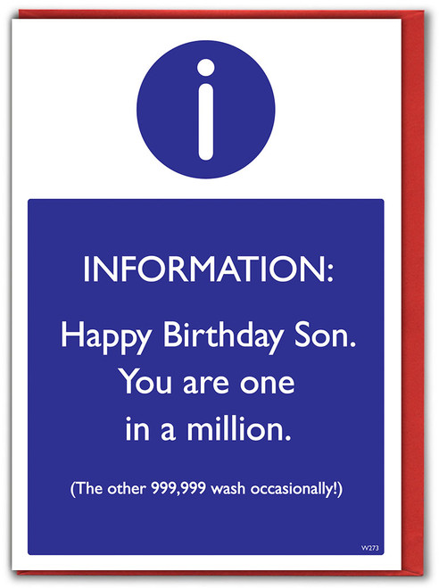 Funny Son Birthday Card One In A Million