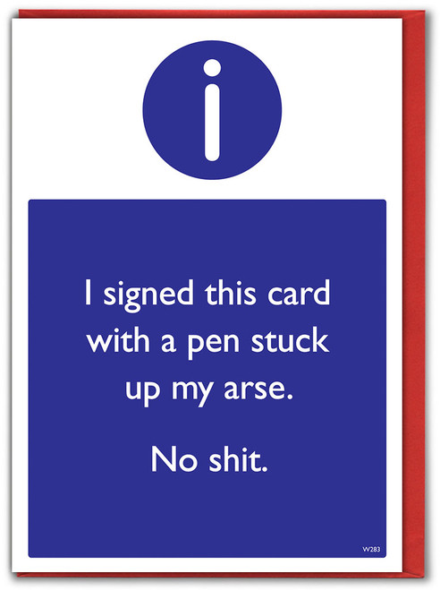 Funny Birthday Card Signed With My Arse