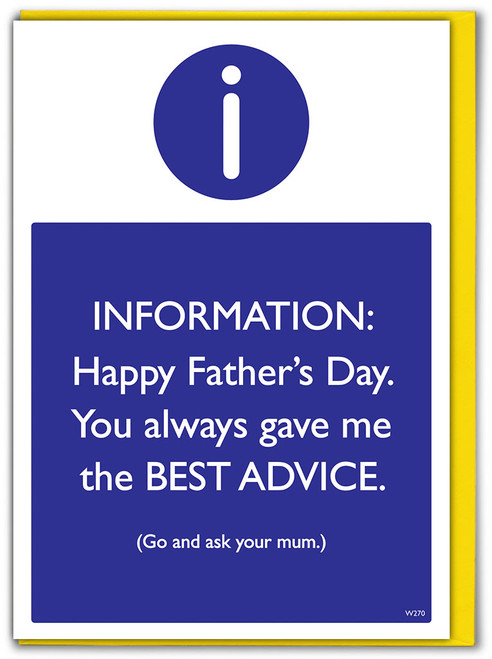 Funny Father's Day Card Best Advice