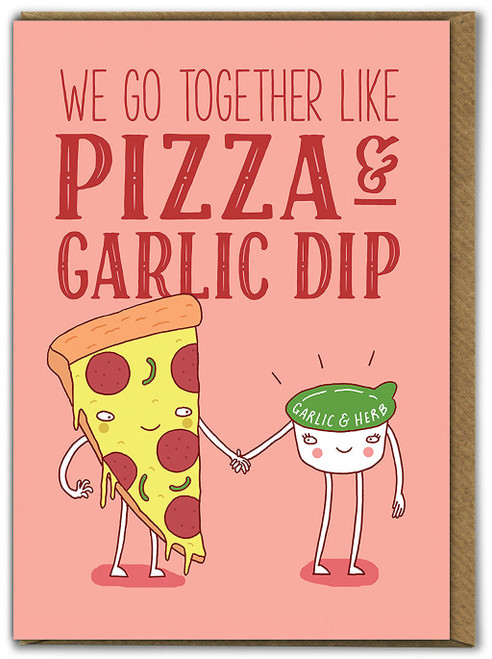 Funny Card For Birthday/Valentines Pizza And Garlic Dip By Brainbox Candy