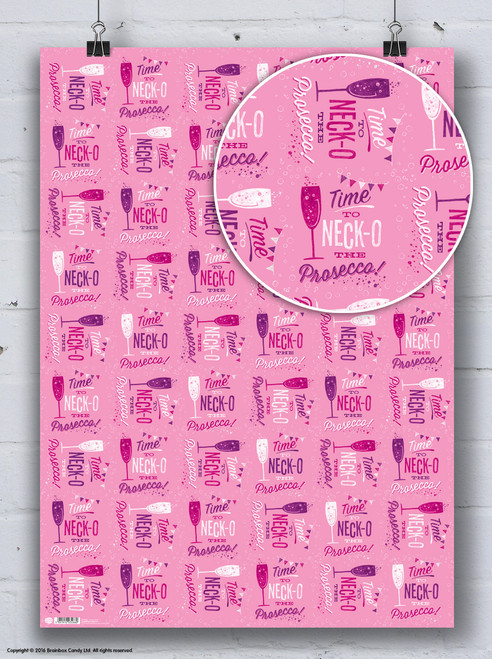 Funny Gift Wrap - Neck-o The Prosecco Wrapping Paper