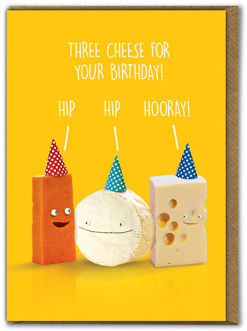 Funny Birthday Card Three Cheese For Your
