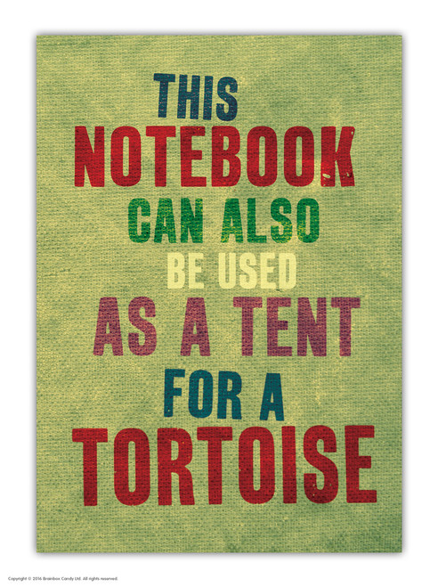 Funny A6 Notebook Tortoise Tent By Brainbox Candy