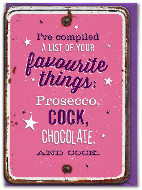 Rude Birthday Card (Embossed) Favourite Things