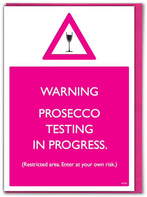 Funny Birthday Card Prosecco Testing