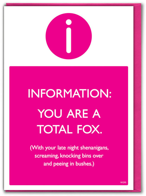 Funny Birthday Card Total Fox