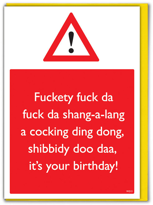Rude Birthday Card Shang-A-Lang