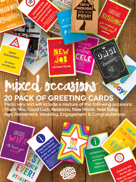 Funny Mystery Bundle Of 20 Greetings Cards - Different Designs For A Variety of Occasions