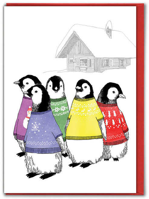 Funny Christmas Card - Penguin Jumpers By Jimbob Art