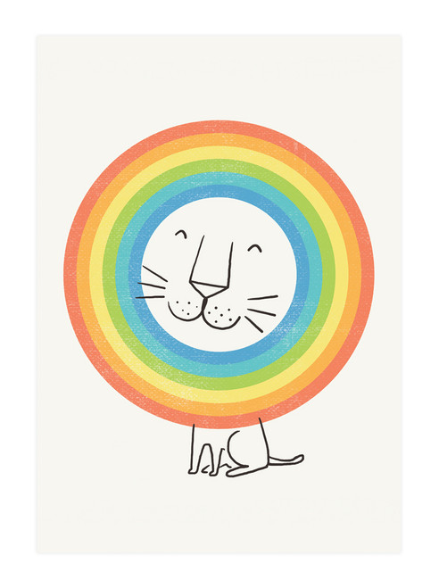 Cute Postcard Happy Lion By I love Doodle