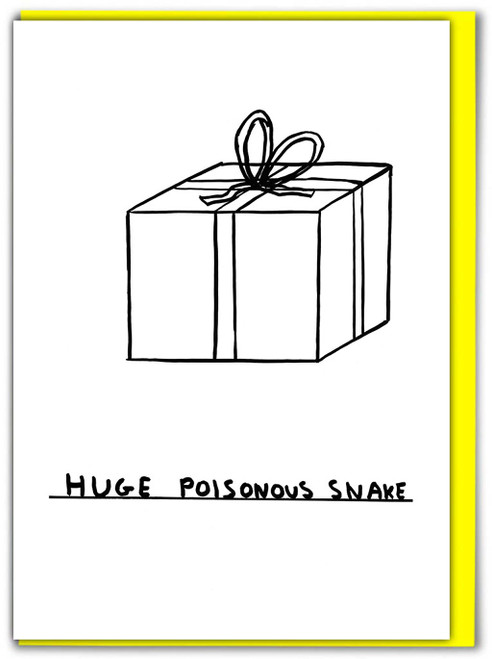 Funny Birthday Card Huge Snake By David Shrigley