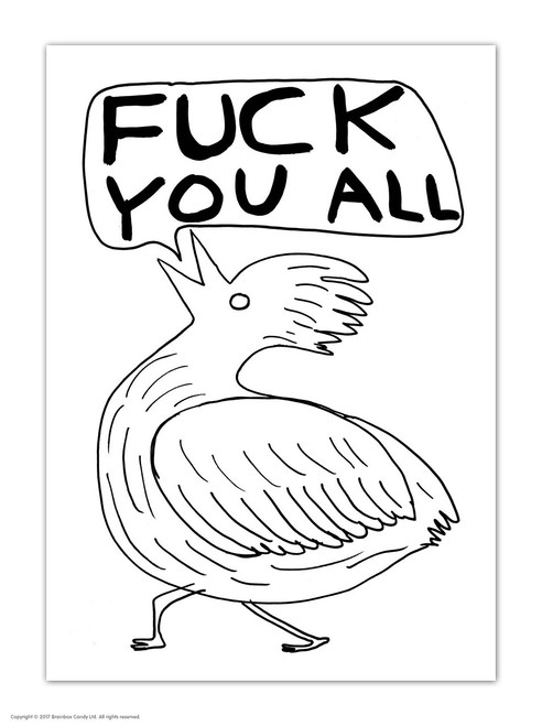 Funny Postcard F You All By David Shrigley