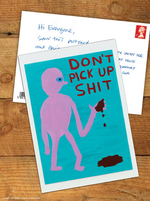 Rude Postcard Don't Pick Up Poo By David Shrigley