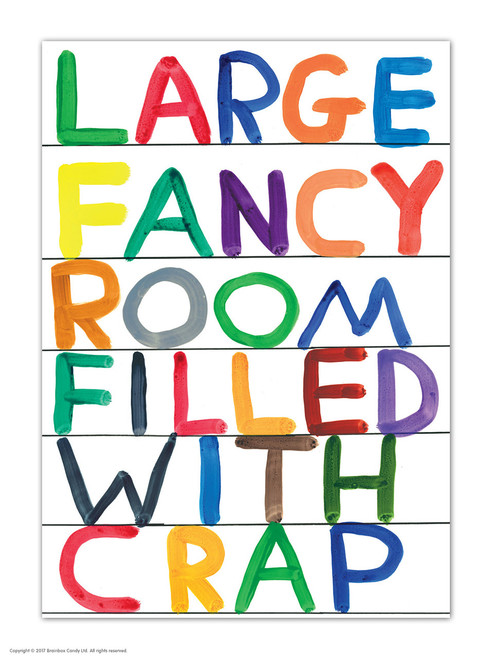 Funny Postcard Large Fancy Room By David Shrigley
